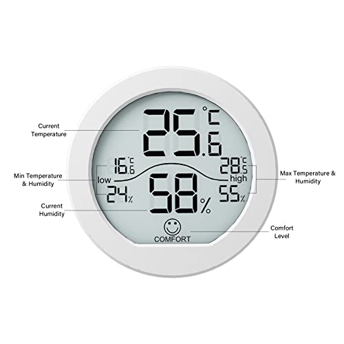 Indoor Digital Hygrometer Thermometer for Room Temperature Humidity Meter (2 Count)