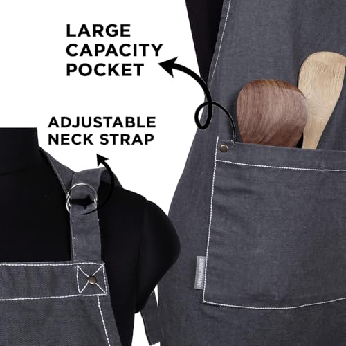 Cotton Solid Aprons for Women with Pocket