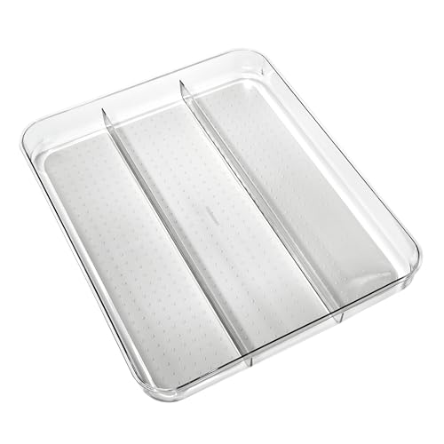 Clear 3 Compartment Utensil Tray