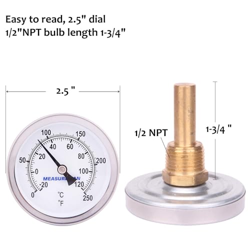 Hot Water Bi Metal Thermometer (2 Count)
