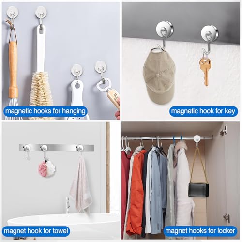 Magnetic Hooks Magnet Hook for Cruise Cabins Fridge 120LBS 8 Pack (50 Count)