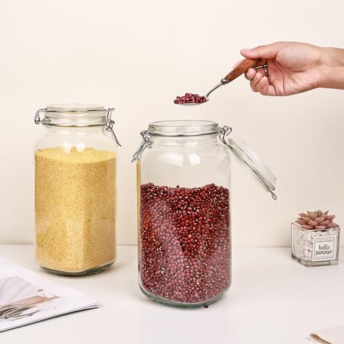 78oz Glass Food Storage Jars with Airtight Clamp Lids (3 Count)