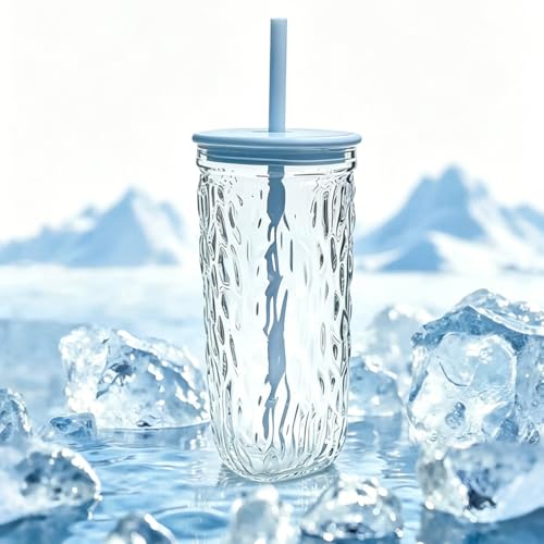 16oz Glass Tumbler with Lid and Straw