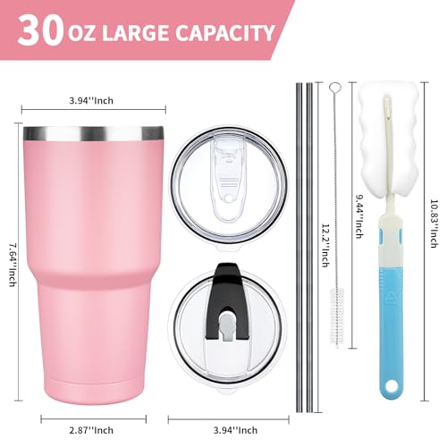30 oz Tumbler with Lids and Straws