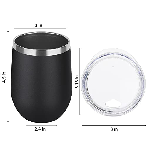 Stainless Steel Wine Tumbler Bulk with Lid (16 Count)