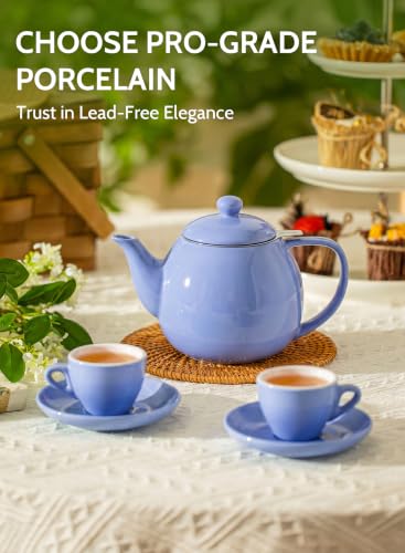 Porcelain Teapot 27 oz with Infuser for Loose Leaf Tea