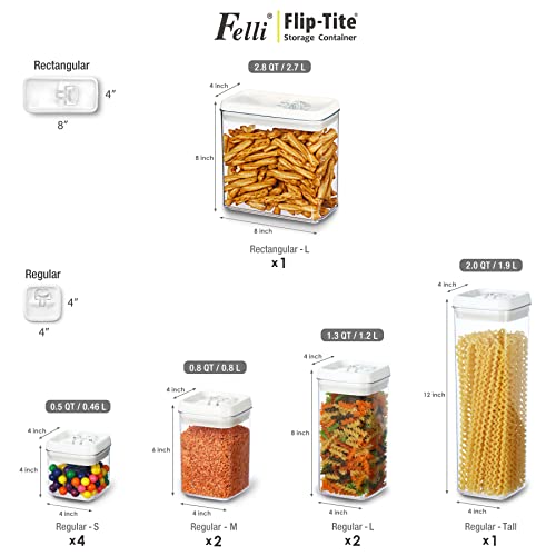 Flip Tite Storage Container with 4 Inch Lid SQUARE & RECTANGLE (10 Count)