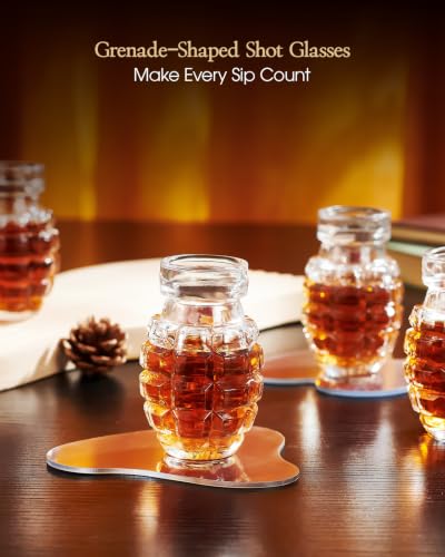 Grenade Shaped Shot Glass Set (4 Count)