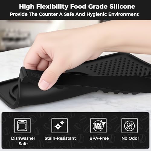 Silicone Espresso Tamping Mat for Counter Coffee Tamper Mat Black