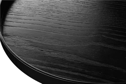 Round Solid Wood Serving Tray Extra Large Tea Coffee Snack Food Meals Serving Plate Non