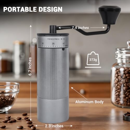 Mini Manual Coffee Grinder With 40 Adjustable Settings