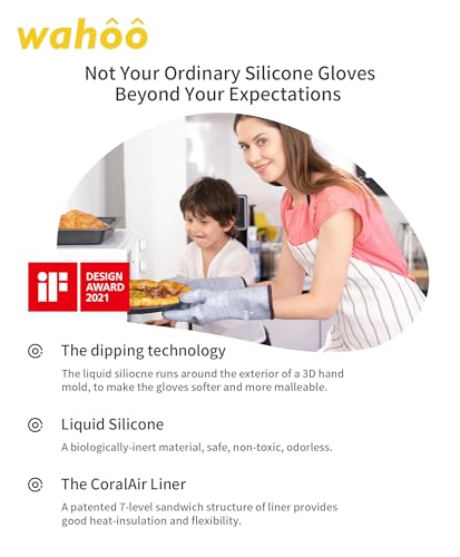 wahoo 12 Inch Liquid Silicone Oven Mitts