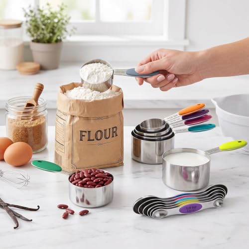 measuring cups and magnetic measuring spoons set
