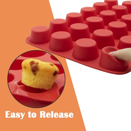 24 Cups Silicone Mini Muffin Pan Set (2 Count)