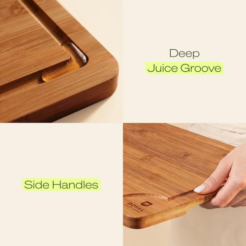 Wooden Cutting Boards for Kitchen Meal Prep & Serving (2 Count)