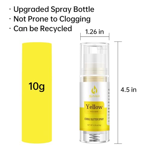 Yellow Edible Glitter Spray
