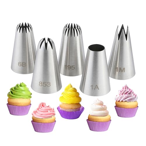 5PCS Large Piping Tips Set (5 Count)