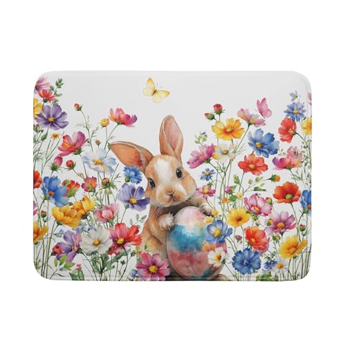 Spring Easter Rabbit Egg Dish Drying Mat for Kitchen Counter