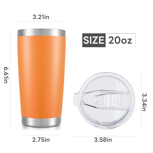 20 oz Tumbler with Lid Stainless Steel Insulated Tumblers Bulk Cups Mug (12 Count)
