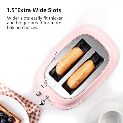 2 Slice Toaster Retro Stainless Steel with Bagel (2 Count)