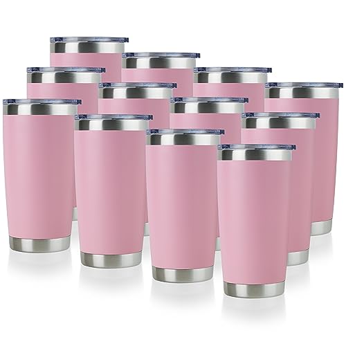 20oz Stainless Steel Tumbler Bulk with Lid (12 Count)