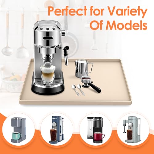 Silicone Coffee Maker Mat with Lip for Countertops