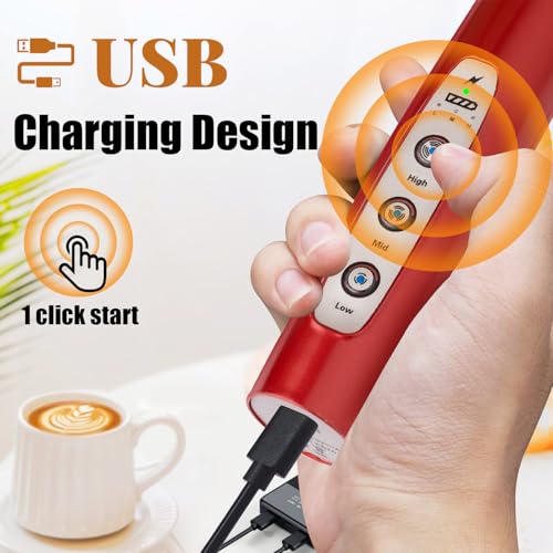 Red Milk Frother Wand for Coffee