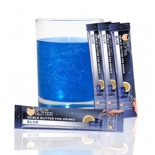 Brew Glitter Blue Edible Drink Glitter 4 x 2g Packets for Cocktails (4 Count)