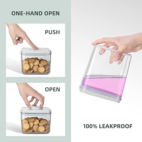 12 Pcs Pop Airtight Food Storage Containers with Lids for Kitchen Pantry Organization Stackable Cereal Snacks Flour Sugar Coffee Spaghetti