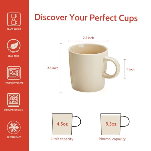 4 Pack Porcelain Espresso Cups (3.5 Count)