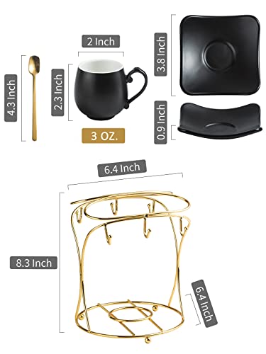 Espresso Cups with Saucers Set (3 Count)