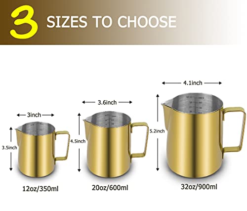 Stainless Steel Milk Frothing Pitcher 12 oz