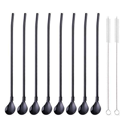 Straw Spoon 8PCS 8.5inch 18 (8 Count)