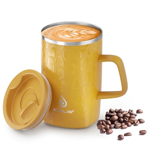 16 oz Insulated Coffee Mug with Lid and Handle