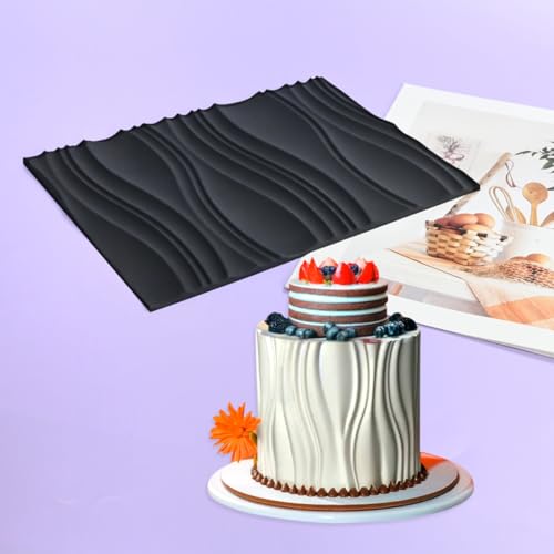 Silicone Fondant Mold Wave Pattern Embossing Mat for Cake Decorating DIY Clay