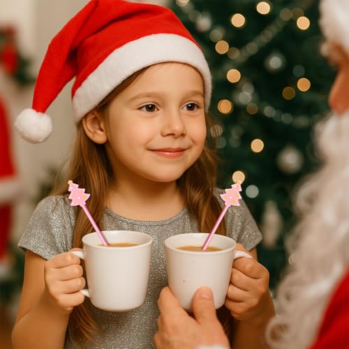 30 Pcs Winter Drink Stirrers Xmas Stir Stick Holiday Coffee Swizzle Stick Reusable Plastic Hot Cocoa Bar Chocolate Decoration Cocktail Mixer (30 Count)