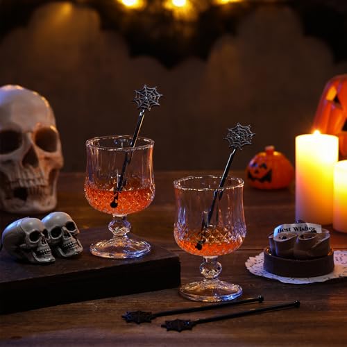 30 Pcs Halloween Swizzle Sticks Spider Web Fall Drink Stirrers