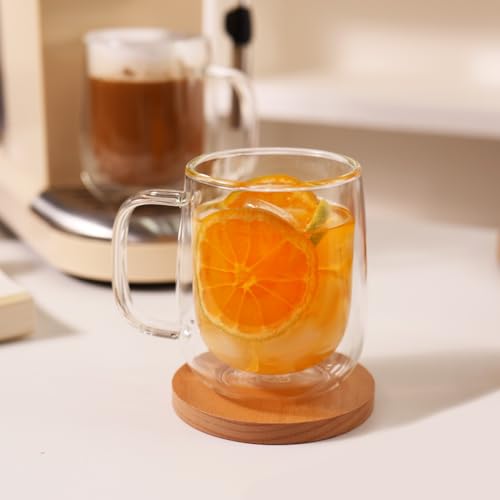 Large Double Wall Glass Coffee Mug 15.2oz