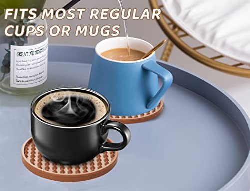 Coasters for Drinks 6 Pack Drinking Plastic Coaster with Holder