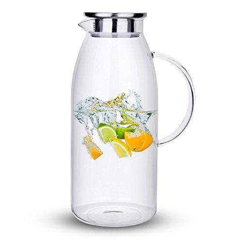 100 Ounces Large Glass Pitcher with Lid
