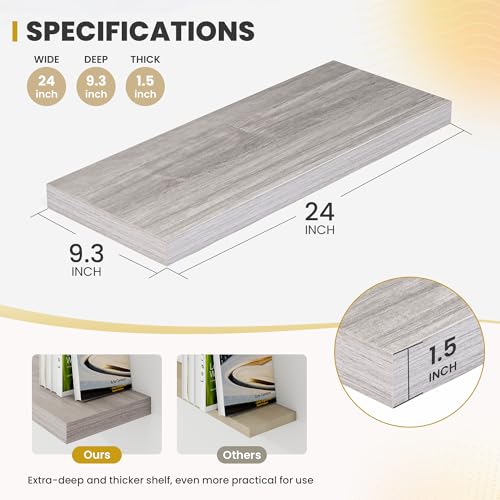 24 Inch Floating Shelves (2 Count)