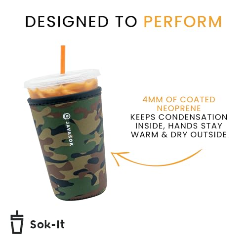 JavaSok Iced Coffee & Cold Soda Insulated Neoprene Cup Sleeve