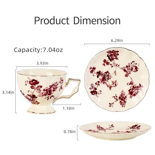 Tea Cups and Saucers Set of 2 (2 Count)