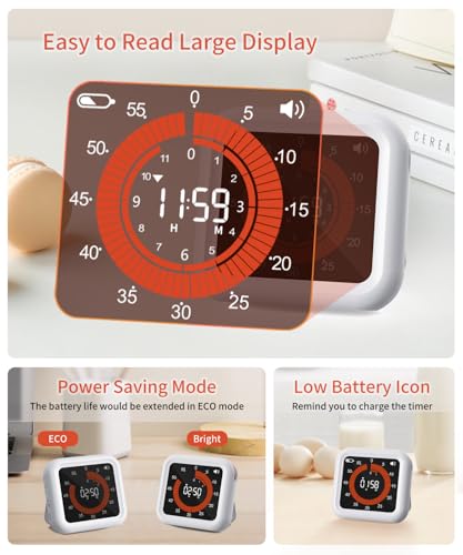 Digital Magnetic Visual Kitchen Timer