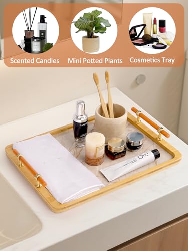 16" x 12" Bamboo Serving Tray with Handles