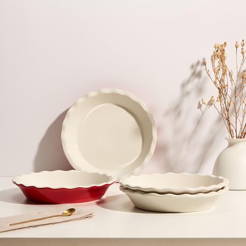 Pie Pan Ceramic Reusable Round Pie Dish (2 Count)