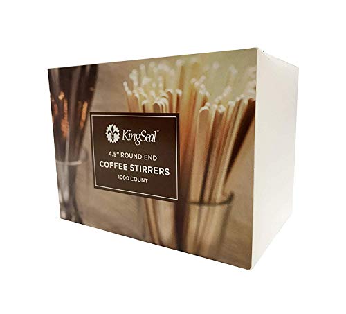 1000 Count KingSeal Natural Birch Wood Coffee Beverage Stirrers