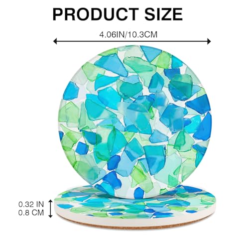 2 Pack Ceramic Coasters for Drinks (2 Count)