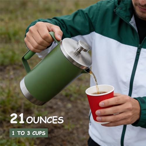 Stainless Steel French Press Coffee Maker 21OZ