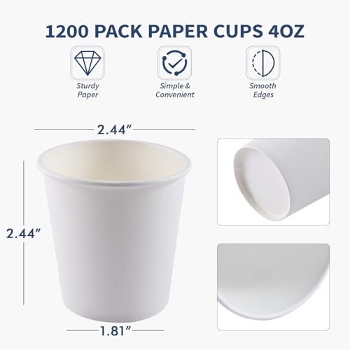 1200Pack 4oz Disposable Paper Cups